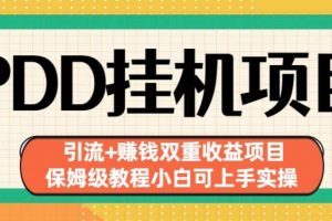 拼多多挂机项目引流+赚钱双重收益项目(保姆级教程小白可上手实操)【揭秘】