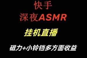 快手深夜ASMR挂机直播，磁力+小铃铛收益（附带工具和5G素材）【揭秘】
