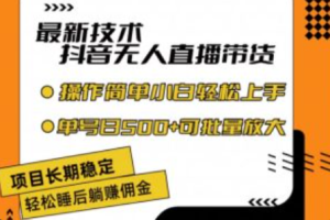 无人直播带货赚钱模式~（直播带货盈利新模式）